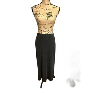 Elegant Long Skirt for Women Solid Color Knitted Versatile Straight Thin Skirt